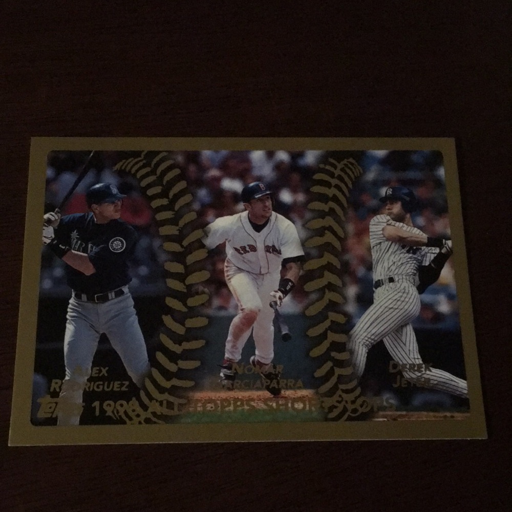 Derek Jeter /Alex Rodriguez/ nomar garciparra baseball card